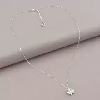 Підвіска кленовий лист Saiya Фіаніт 41 см (родій)