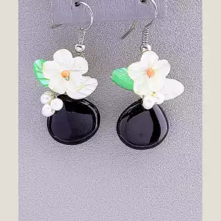 Сережки петельки Hand Made Агат