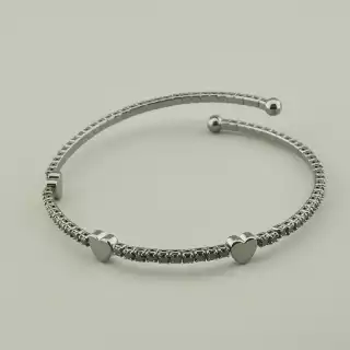 Браслет без застібки Saiya Фіаніт 17 см. (хром)