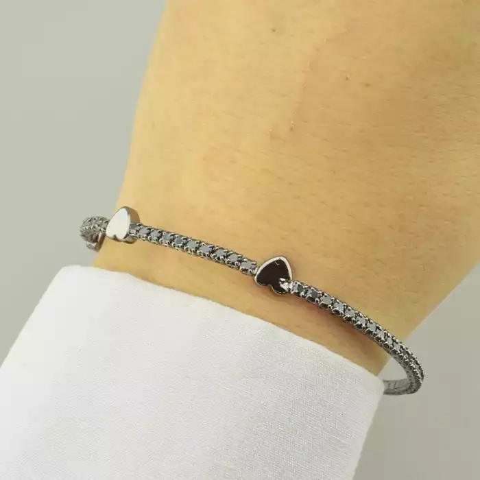 🏷️️ Браслет без застібки Saiya Фіаніт 17 см. (хром) ss_93831