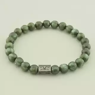 Браслет резинка Серафініт 19 см. Хром