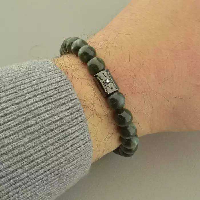 🏷️️ Браслет резинка Серафініт 19 см. Хром ss_101707