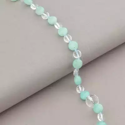 🏷️️ Намисто Амазоніт, Гірський кришталь, Гірський кришталь 47 см. (срібло 925 проба) F-94413