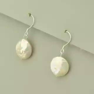 Сережки петля Перли (срібло 925 проба)