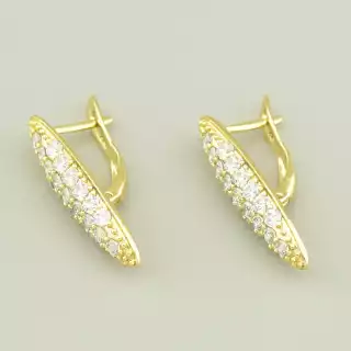 Сережки класичні англійський замок Xuping Фіаніт (позолота 18к лимонна)