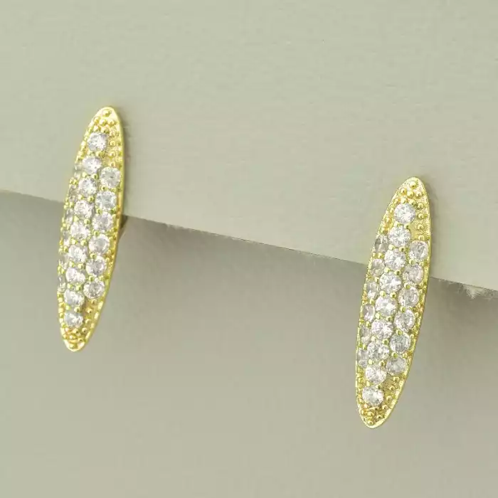 🏷️️ Сережки класичні англійський замок Xuping Фіаніт (позолота 18к лимонна) ss_102827