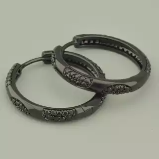 Сережки круглі конго Xuping Фіаніт (хром)