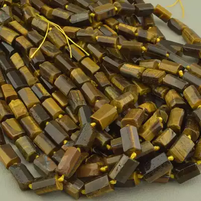 🏷️️ Намистини Тигрове око 41 см. на нитці (натуральне каміння, без застібки) F-104295