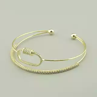 Браслет без застібки Saiya Фіаніт 17 см. (позолота 18к лимонна)