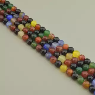 Намистини Агат 36 см. 10 мм. на нитці (натуральне каміння, без застібки)