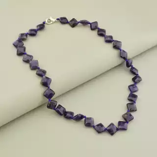 Намисто з аметистом (фіолетове), 47 см