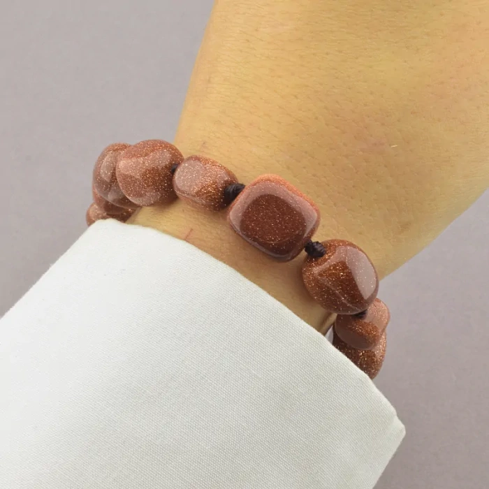 🏷️️ Браслет з карабіном Золотий Пісок 18 см ss_69119