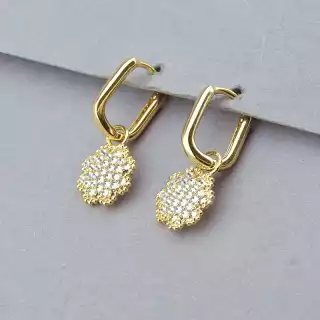 Сережки кільця Xuping Фіаніт (позолота 18к)