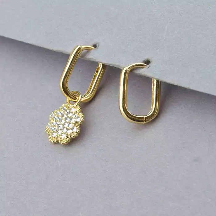 🏷️️ Сережки кільця Xuping Фіаніт (позолота 18к) ss_89693