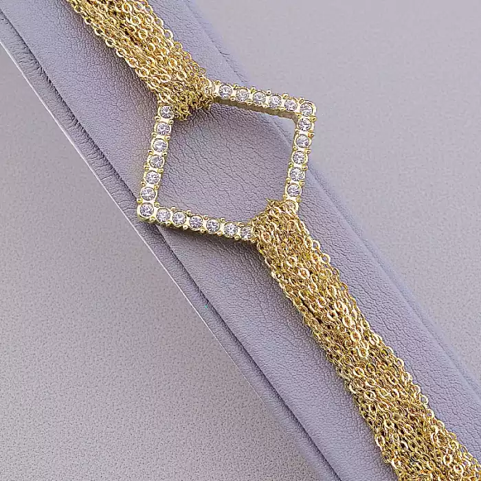 🏷️️ Браслет петля Abella Сrystal 17 см ss_80219