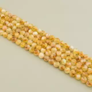 Намистини цитрін (38 см, без замку, 10 мм, кулька, жовтий)