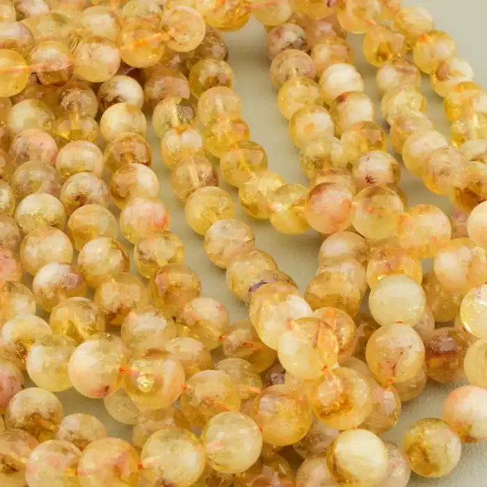 🏷️️ Нитка цитрін (38 см, без замку, 10 мм, кулька, жовтий) ss_105315