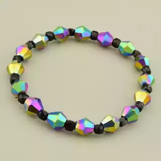 Браслет на резинці Турмалін, Чеський кришталь 17 см