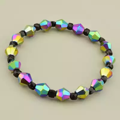 Браслет на резинці Турмалін, Чеський кришталь 17 см