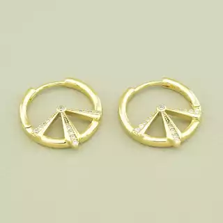 Сережки круглі кільця Xuping Фіаніт (позолота лимонна 18к)