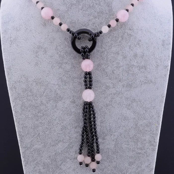 🏷️️ Намисто Рожевий кварц, Агат 50 см ss_82390