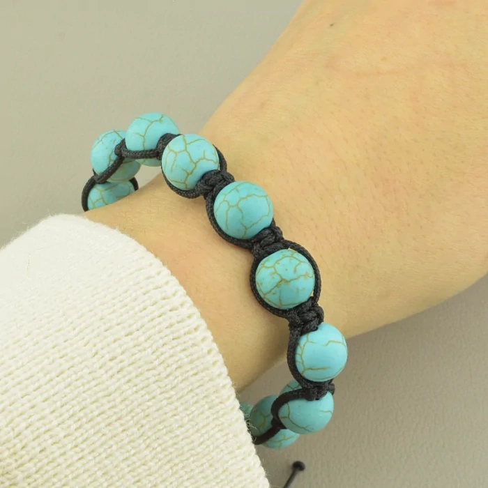 🏷️️ Браслет шамбала Бірюза 17 см. ss_99223