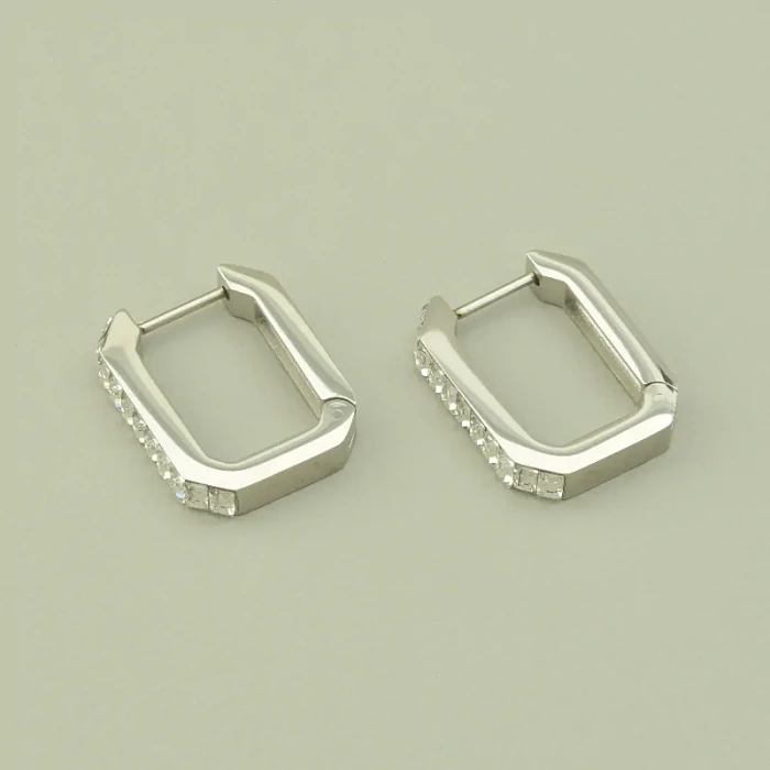Сережки Stainless Steel Фіаніт (родій) ss_100260 ss_100260