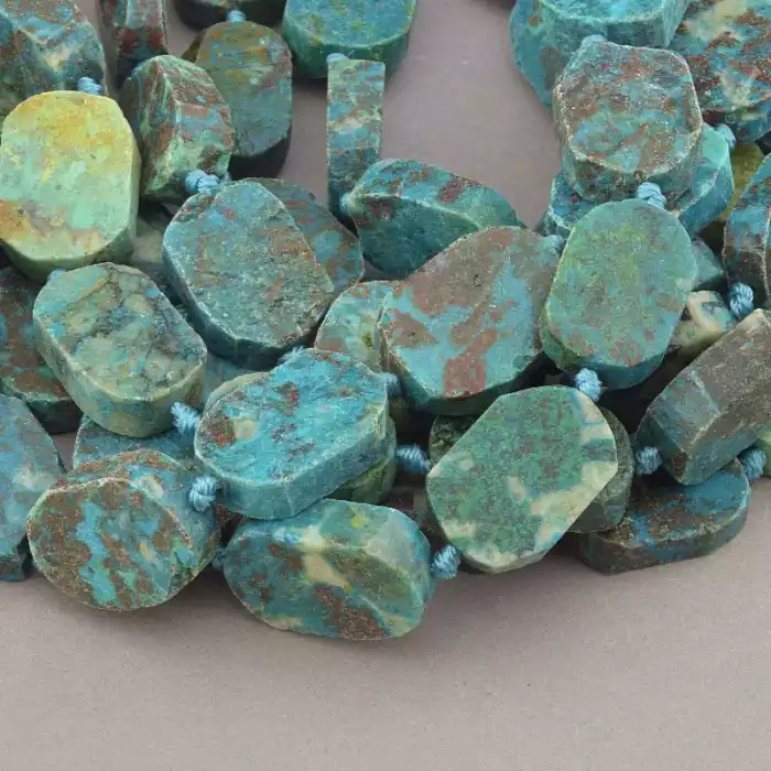 🏷️️ Намистини Хрізоколла 40 см на нитці (натуральне каміння, без застібки) ss_83044