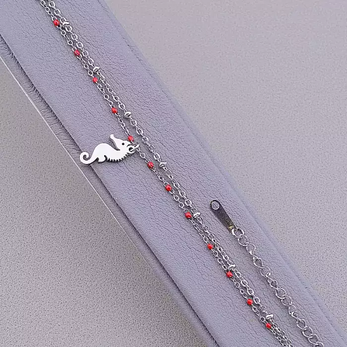 🏷️️ Браслет з карабіном на ногу Stainless Steel 19,5 см ss_83163