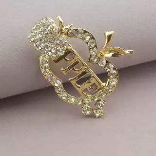 Брошка яблуко Apple Сrystal
