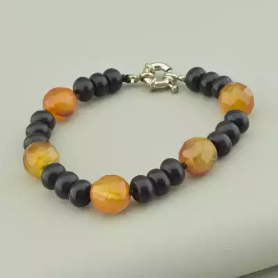 🏷️️ Намисто + Браслет Сердолік, Агат 49 см F-52798