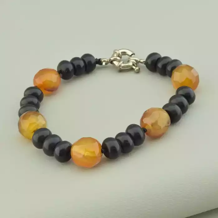 🏷️️ Намисто + Браслет Сердолік, Агат 49 см ss_52798