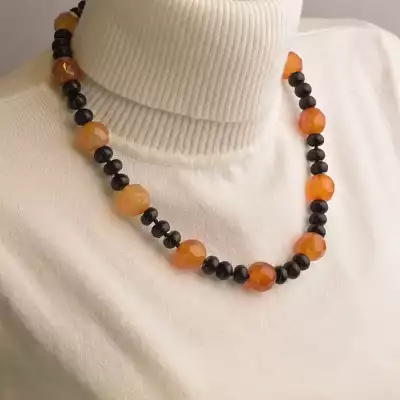 🏷️️ Намисто + Браслет Сердолік, Агат 49 см F-52798