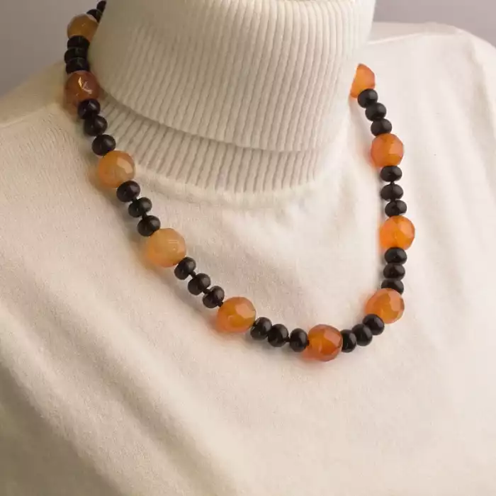 🏷️️ Намисто + Браслет Сердолік, Агат 49 см ss_52798