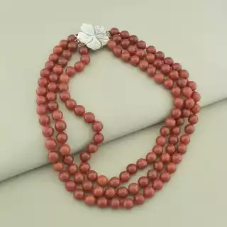 Намисто Сердолік, Перламутр 45 см