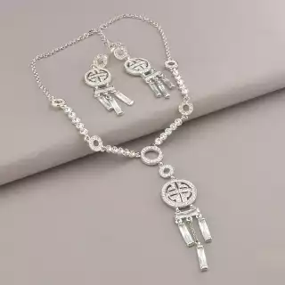 Підвіска + Сережки Winniana Фіаніт 39 см.