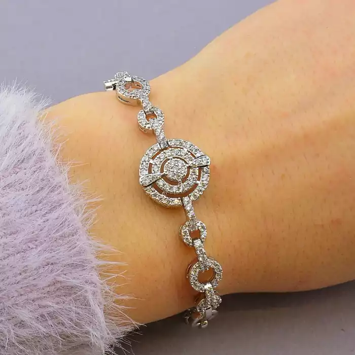 🏷️️ Браслет складний Xuping Фіаніт 17 см (родій) ss_78335