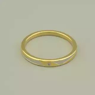 Каблучка медична сталь Xuping Фіаніт (позолота-родій)