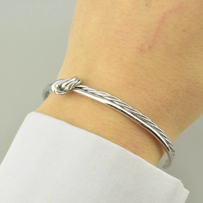 🏷️️ Браслет без застібки Saiya 17 см. (родій) ss_96898