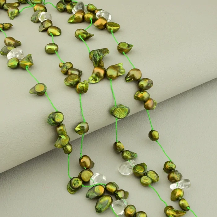 🏷️️ Намисто з перлами та гірським кришталем, 118 см ss_104505