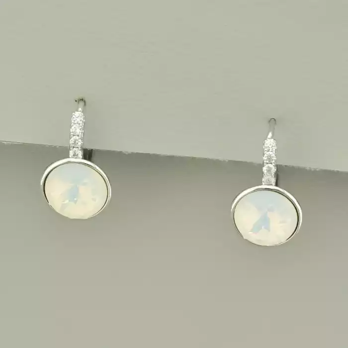 🏷️️ Сережки кільця Xuping Swarovski (родій) ss_97338