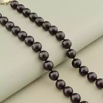 🏷️️ Намисто гранат (46 см, карабін, сталь, 11 мм, бордовий, срібний) F-105215