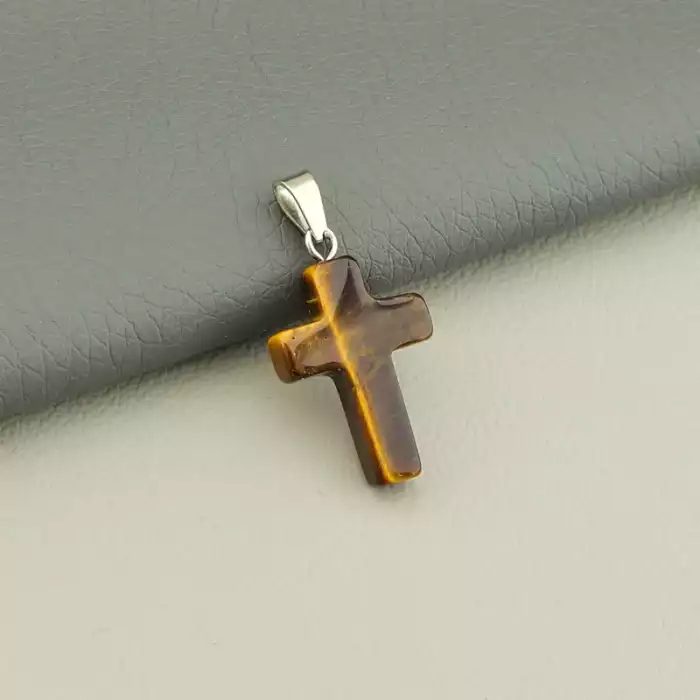 🏷️️ Хрестик Тигрове око 25x14мм. F-106129