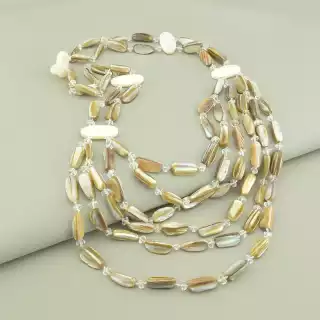Намисто багатошарове Перламутр 50 см