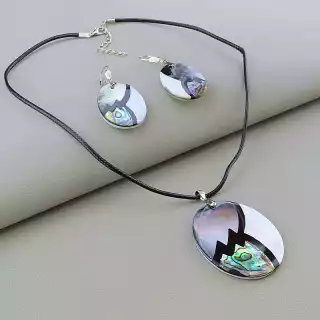 Підвіска + Сережки Галіотіс, Перламутр 46 см.