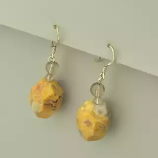 Сережки масивні петля Яшма