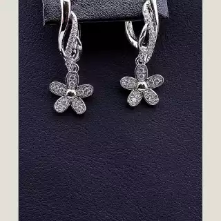 Сережки англійський замок Xuping Фіаніт (родій)