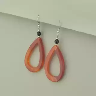 Сережки об'ємні петля Сердолік, Агат