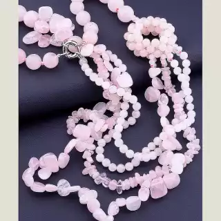 Намисто Рожевий кварц 62 см