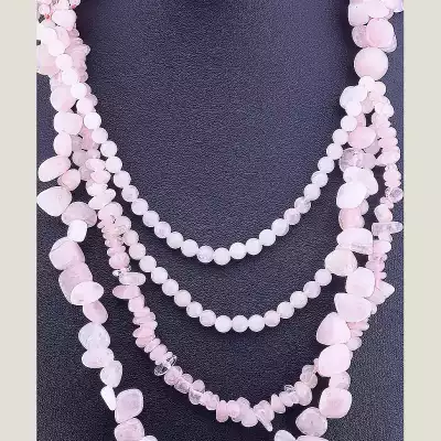 🏷️️ Намисто Рожевий кварц 62 см F-13465
